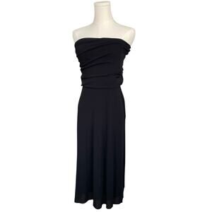 Weston Wear Black Strapless A-Line Midi Dress Womens M Elegant Classic Romantic